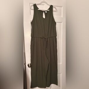Old Navy Dark Green Textured Jumpsuit